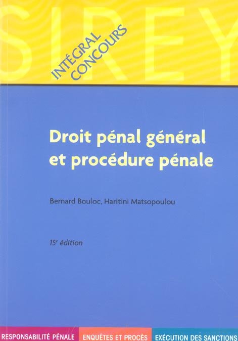 Droit pénal général et procédure pénale