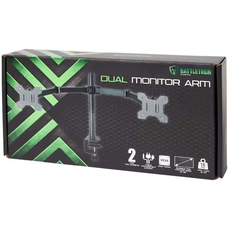 Support pour 2 écrans à bras - Parfait Gamers - Battletron Gaming