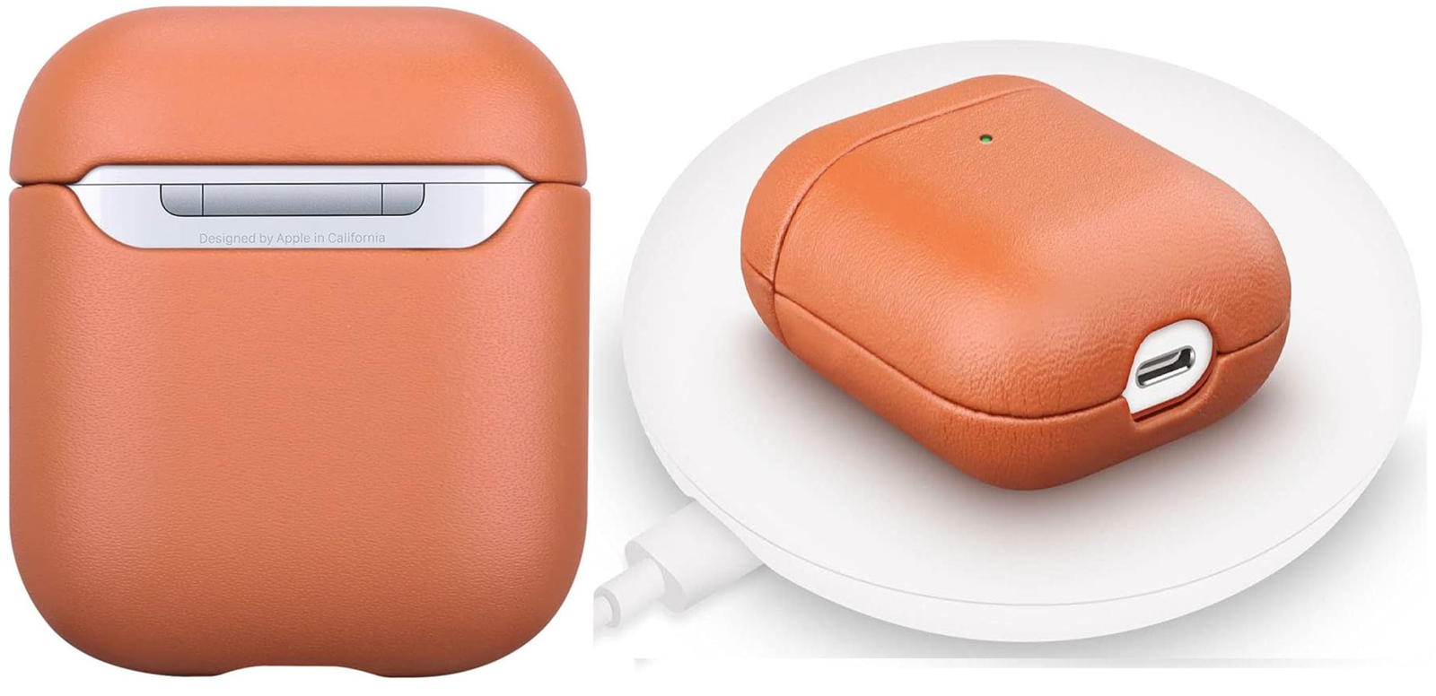Protection Maison Airpod cuir marron