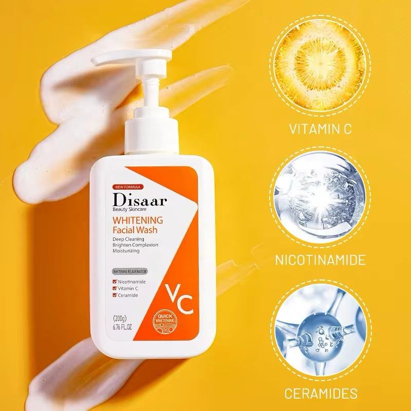 DISAAR BEAUTY SKINCARE, Nettoyant visage anti-tâche à base de vitamine C et céramine 