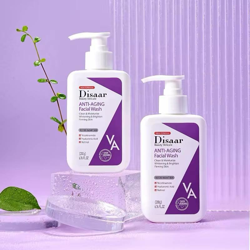 DISAAR BEAUTY SKINCARE, Nettoyant visage anti-âge à base de rétinol et  l'acide hyaluronique